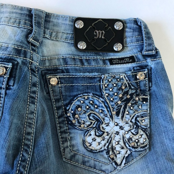 MISS ME Denim Jeans Boot Cut Embellished Rivet - Picture 6 of 9